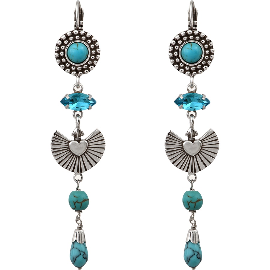 Boucles d'oreilles L'essence du cœur  - Métal argenté & cristal Swarovski