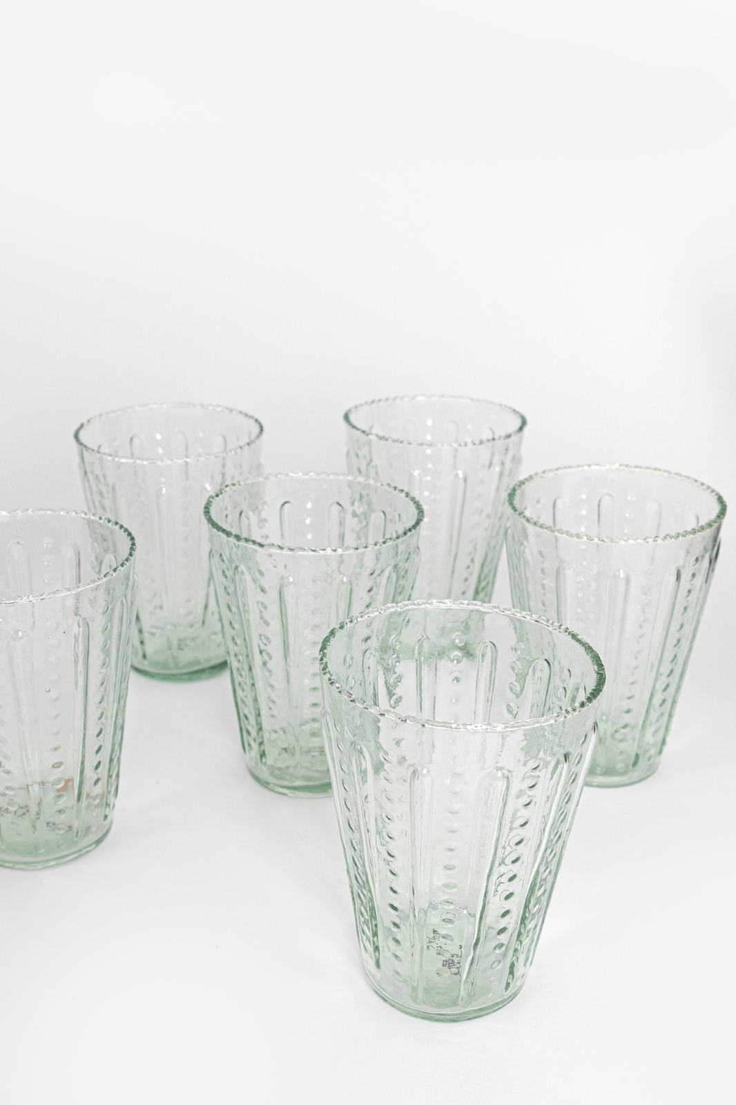 Lichtgroene pearl waterglazen