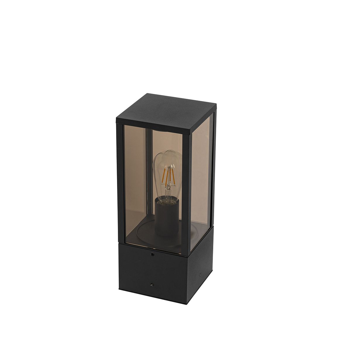 Staande buitenlamp zwart met smoke 40 cm IP44 - Charlois
