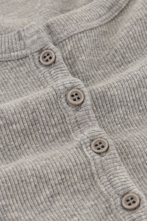 Grijze longsleeve top met kleine knopen