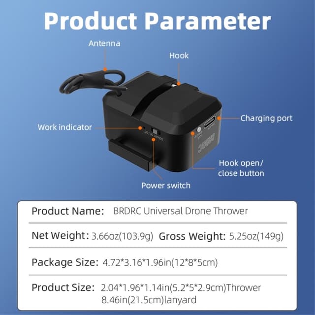 Drone Droner Throw Move Leave Airdrop system fjernbetjening