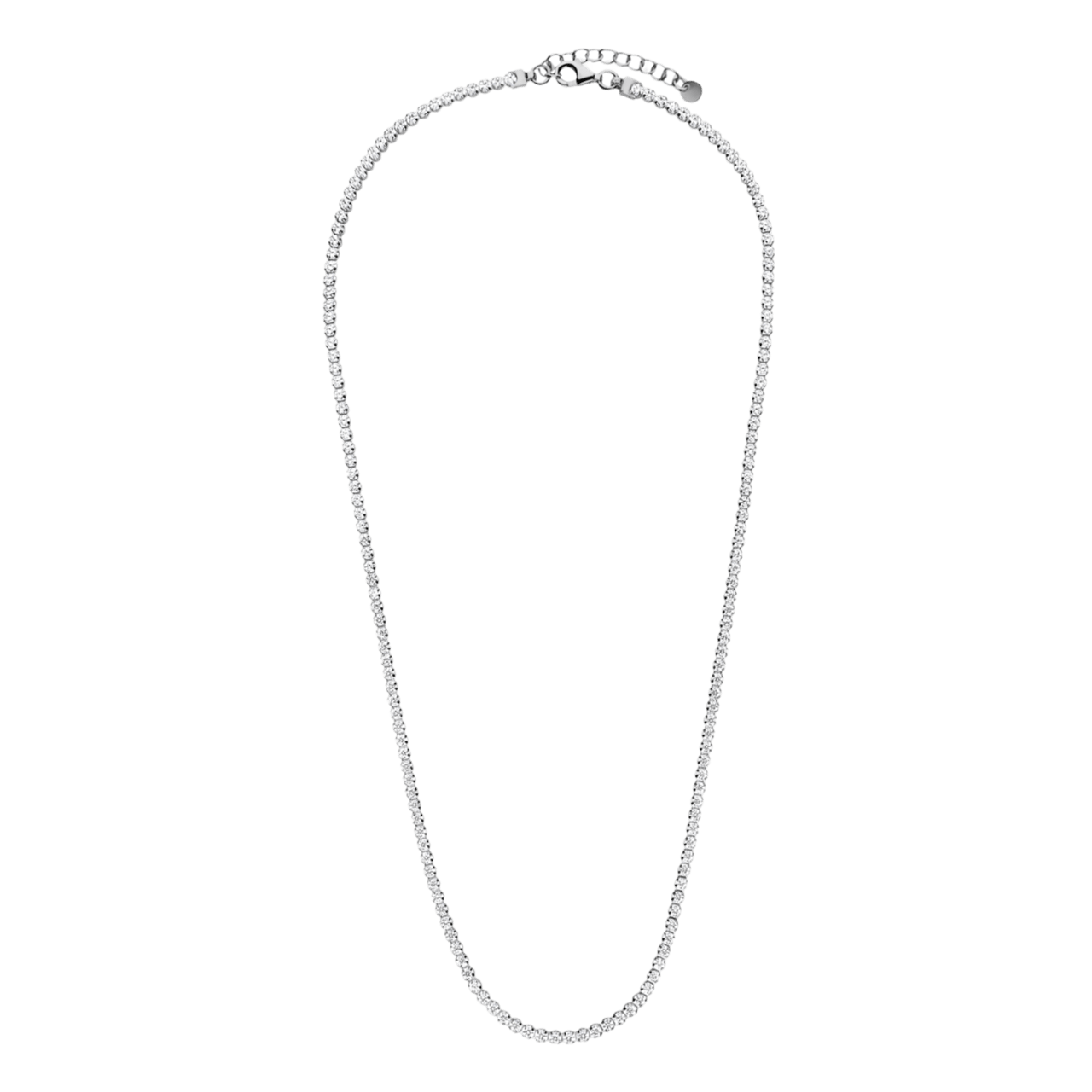 Zilveren set ketting, armband een oorknoppen zirkonia