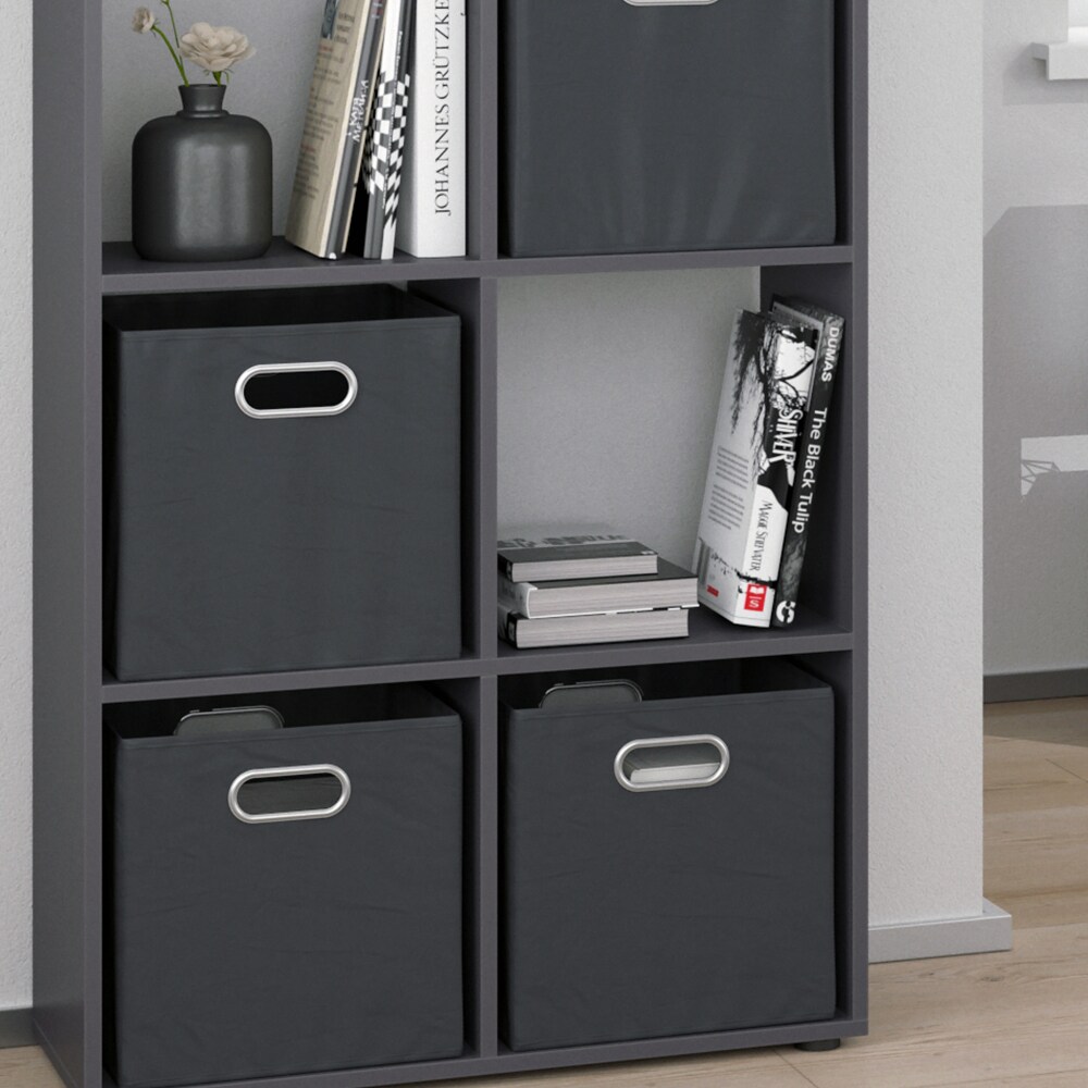 Vicco Raumteiler Standregal Bücherregal 8 Fächer Scutum Grau Hochregal CD-Regal