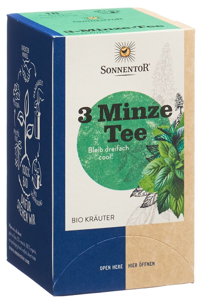SONNENTOR 3-Minze-Tee<br>18 Stück, Beutel, BIO