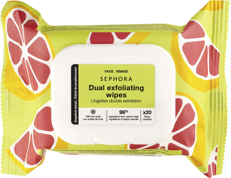 Sephora Collection Dual Exfoliating Wipes Grapefruit Extract   Fruit Acids