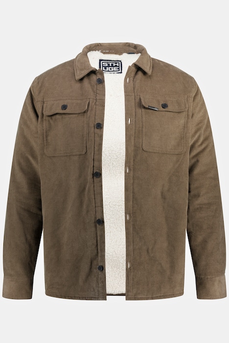 STHUGE Overshirt, Cord, Langarm, Kentkragen, gefüttert, bis 8 XL