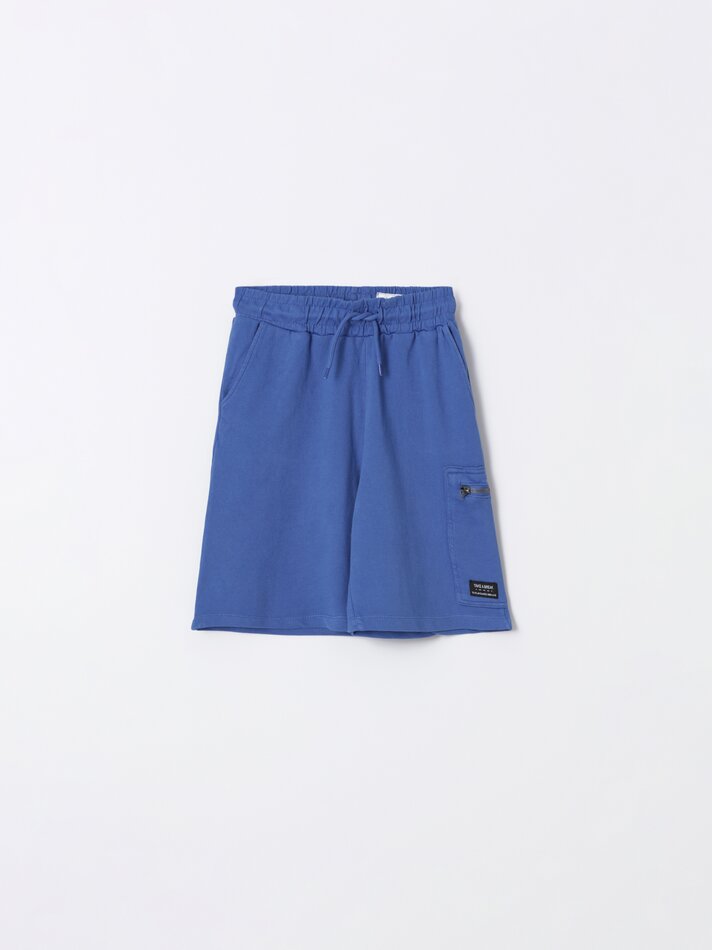 Bermuda jogger com bolso - Lavagem azul clara