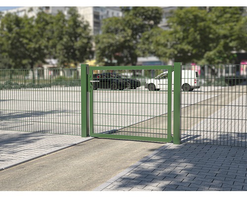 ALBERTS Flexo Plus 8/6/8 100 x 80 cm enkele poort met metalen gaaspanelen, inclusief palen van 8 x 8 cm, groen