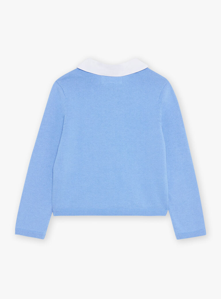 Cardigan bleu en coton
