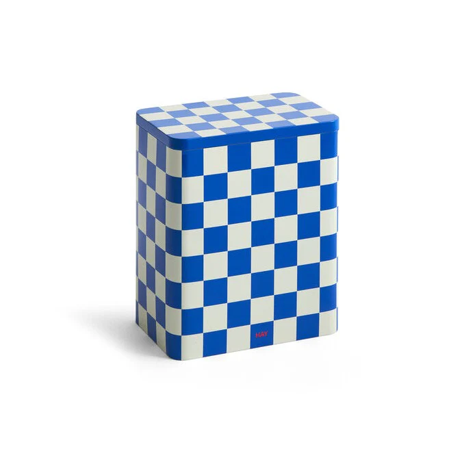 HAY  Tin beholder, Large - Blue/off-white