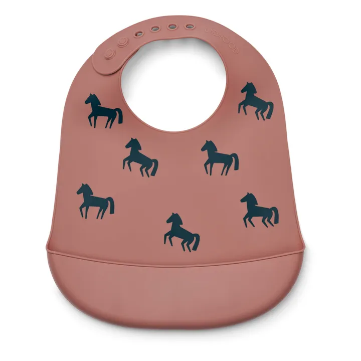 Liewood Bavoirs Tilda en silicone - Set de 2 | Horses/Dark rosetta
