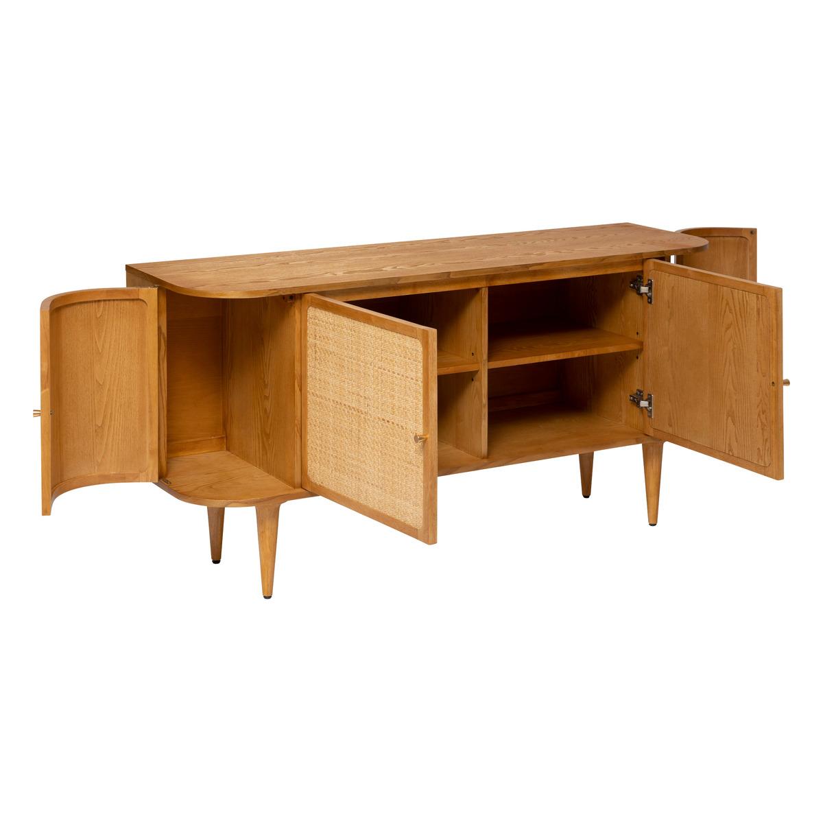 BUFFET 4 PORTES KISCO HEVEA ROTIN D.150X75CM
