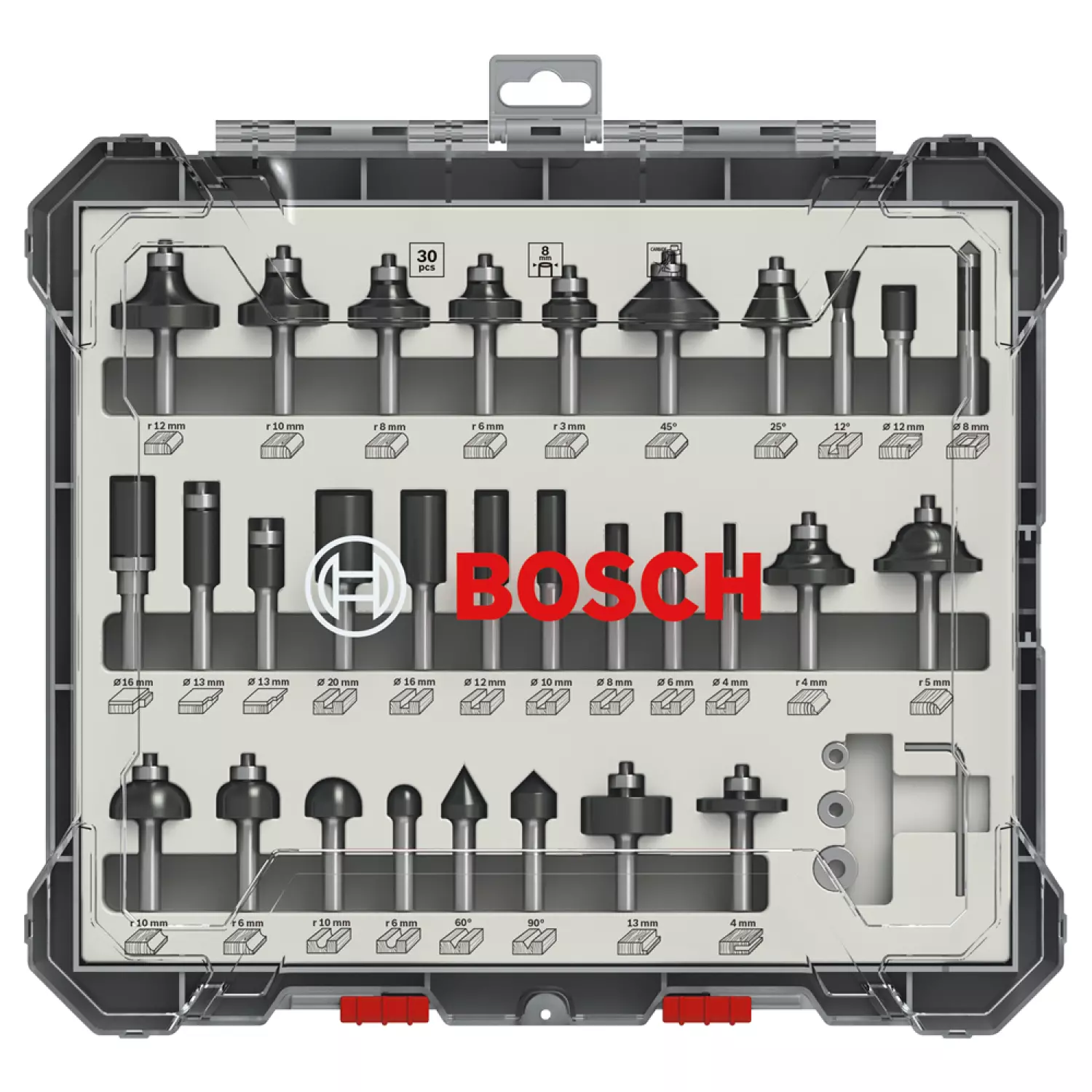 Bosch 2607017475 30-delige Frezenset in cassette - 8mm