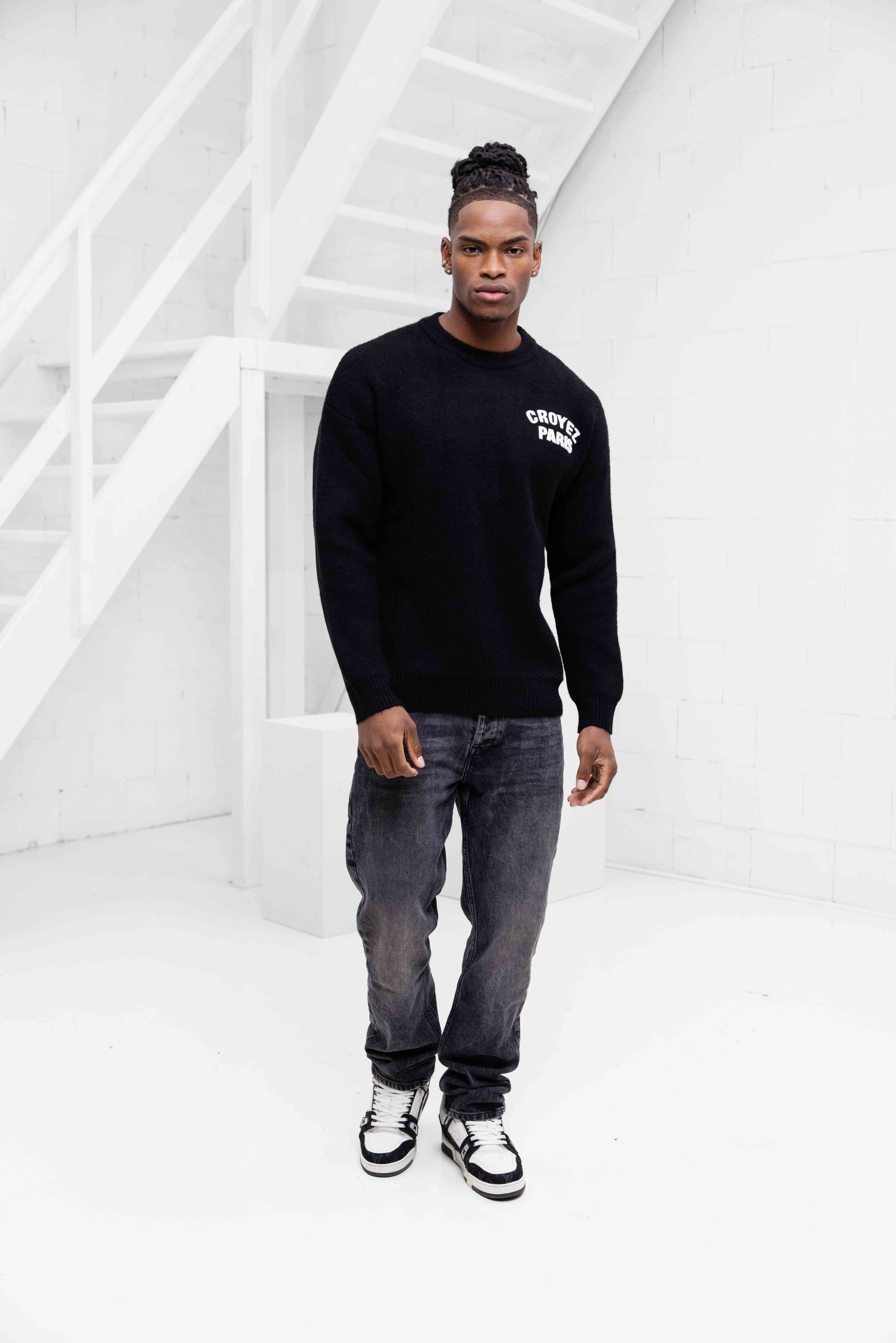 Croyez Paris Knit Sweater Heren Zwart
