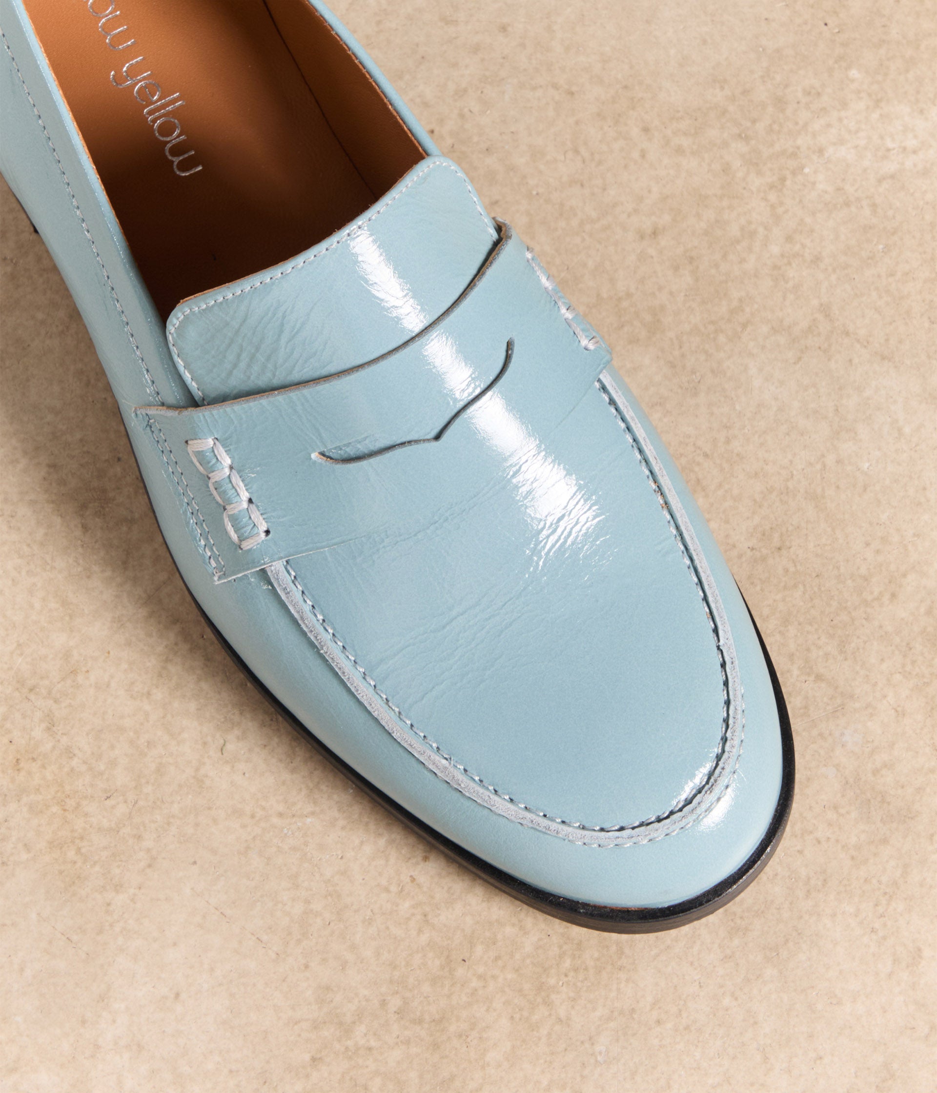 Mocassins cuir bleu Joséphine
