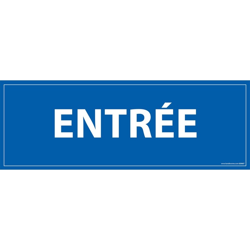 Panneau ENTREE - fond bleu 210 x 75 mm