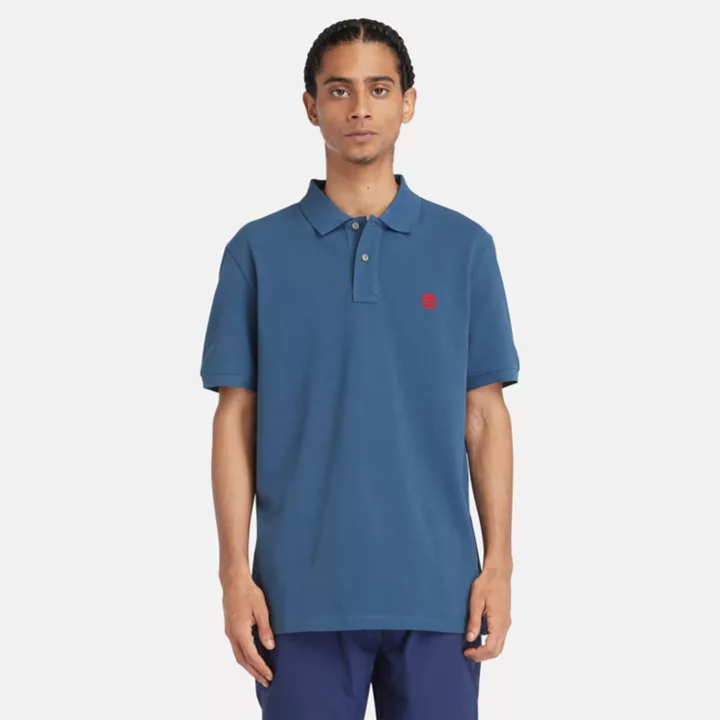 Polo en piqué Millers River pour homme en bleu