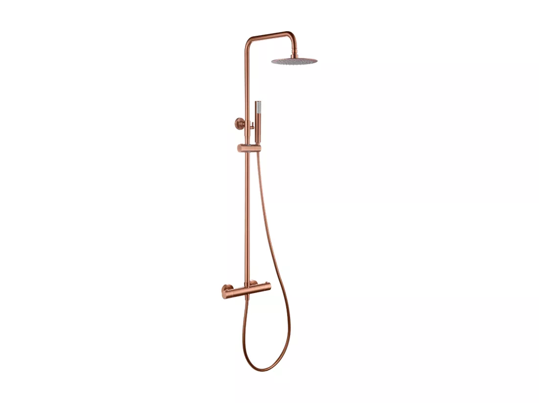 Colonne de Douche Thermostatique anti-calcaire Or Rose Cuivré IMEX GENOVA BTG053/ORC