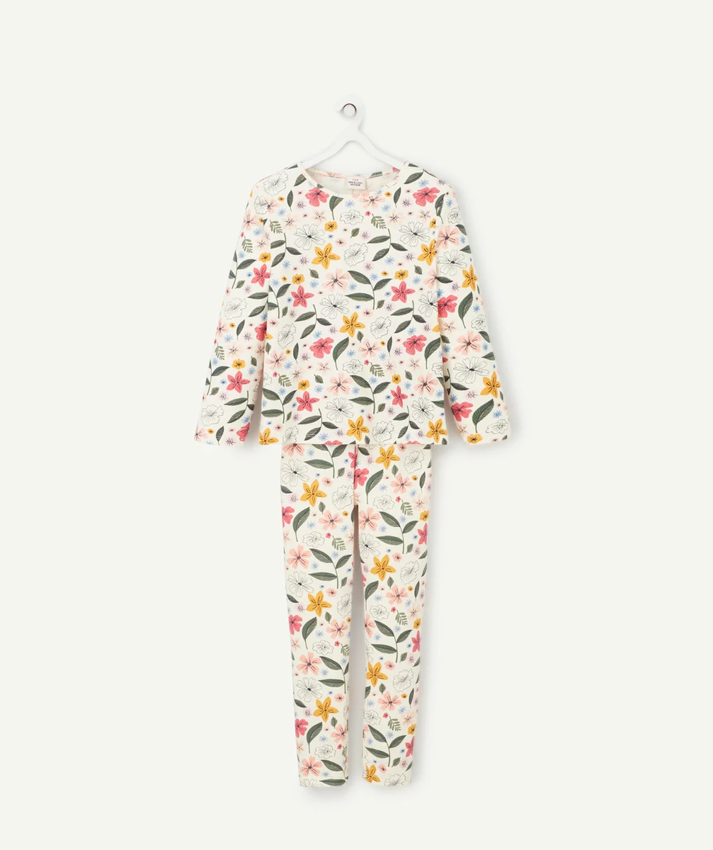 PYJAMA FILLE EN COTON IMPRIMÉ FLORAL COLORÉ