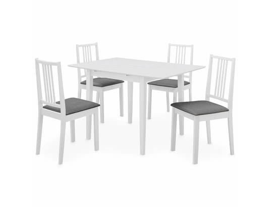 VIDAXL - Ensemble table et chaises Mobilier de salle à manger 5 pcs mdf blanc