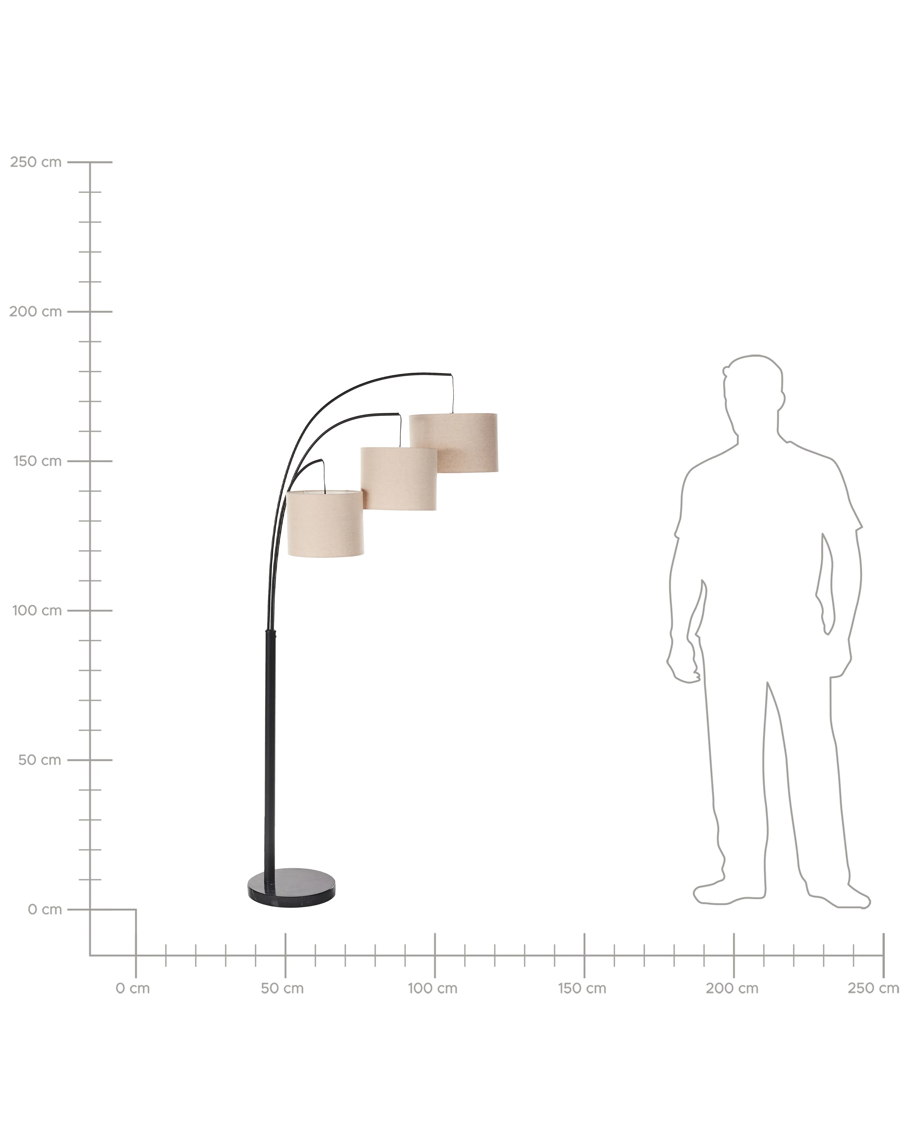 Staande lamp CARONI Linnen Beige