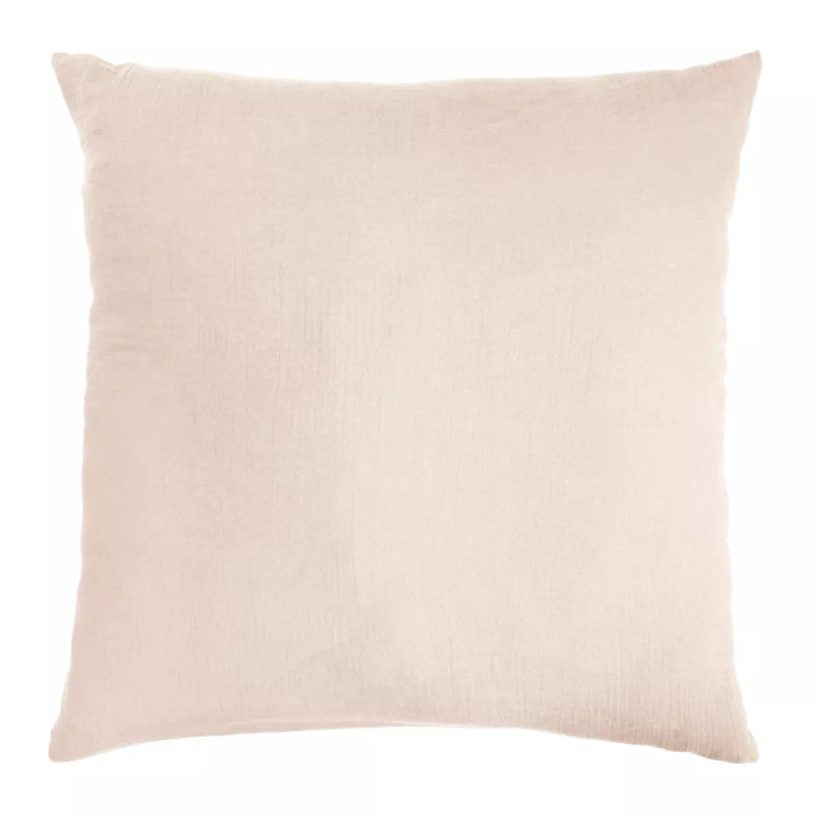 Taie d'oreiller carrée gaze de coton (80 x 80 cm) Gaïa Rose poudré