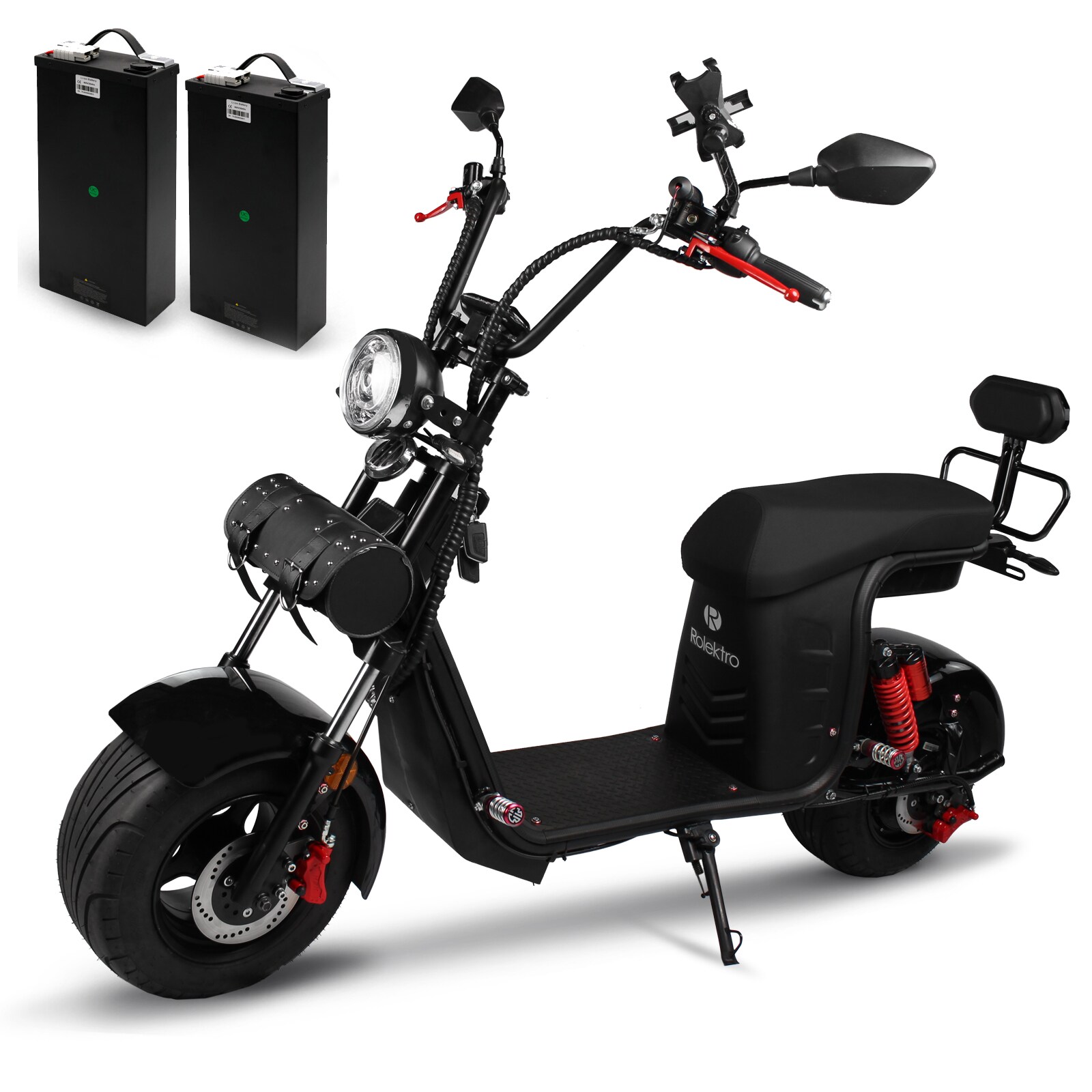 Rolektro Elektroroller E-Chopper 45 km/h mit zwei Akkus