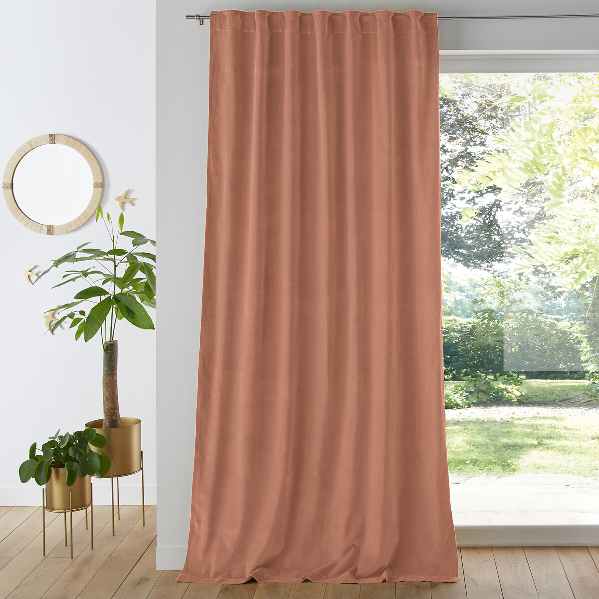 LA REDOUTE INTERIEURS<br>Cortina de veludo com acabamento em laços ocultos, Veludo