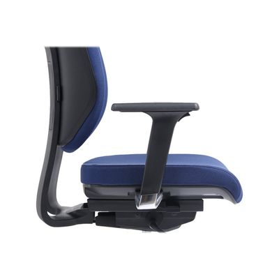 Fauteuil de bureau ROMEO - accoudoirs en option - bleu, base alu