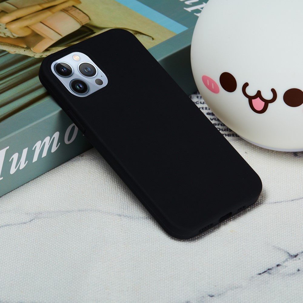 iPhone 15 Pro Silikon Case Hülle - Schwarz