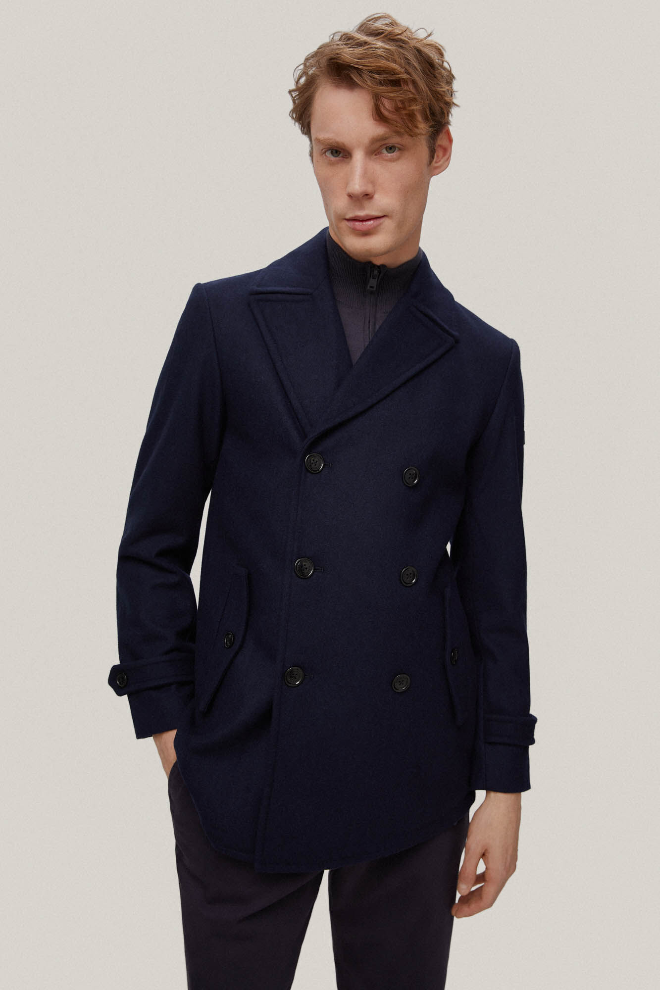 Blazer de abotoamento duplo - Azul