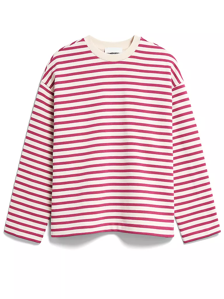 ARMEDANGELS Sweater Oversized Fit FRANKAA  STRIPES beere
