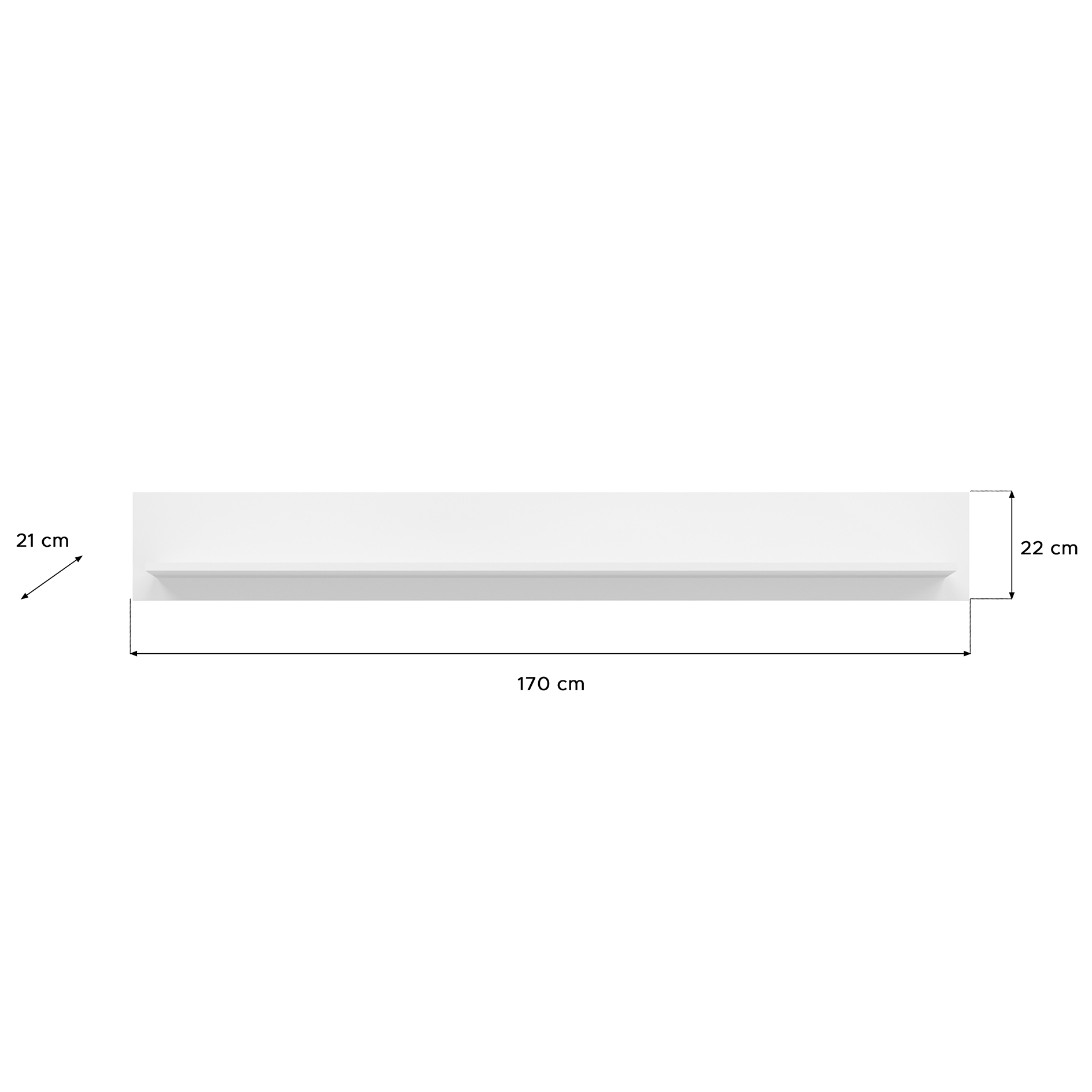 Wandboard SKYLIGHT - weiß - 170 cm
