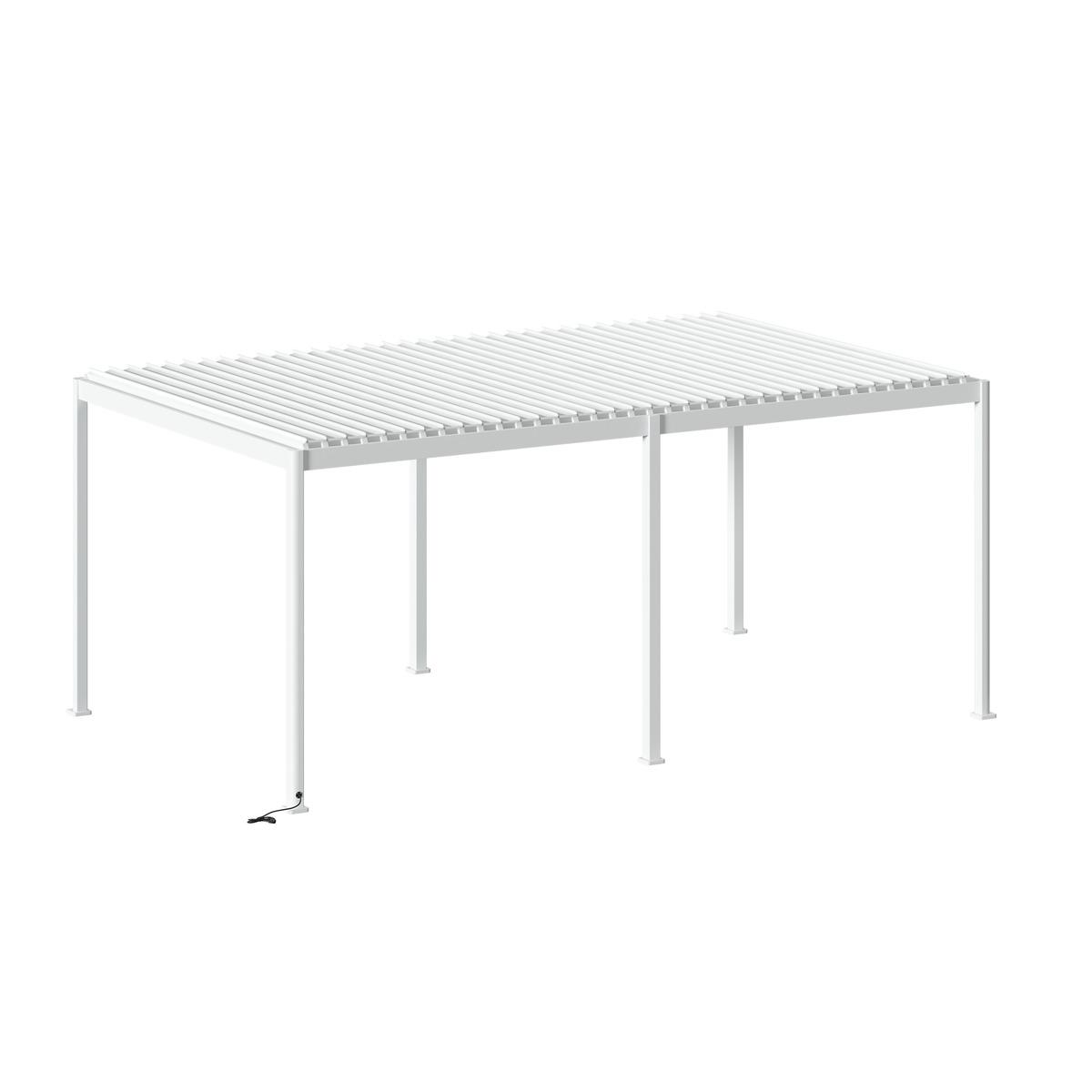 PERGOLA EVORA ELECTRIQUE 6X3.6M BLANC