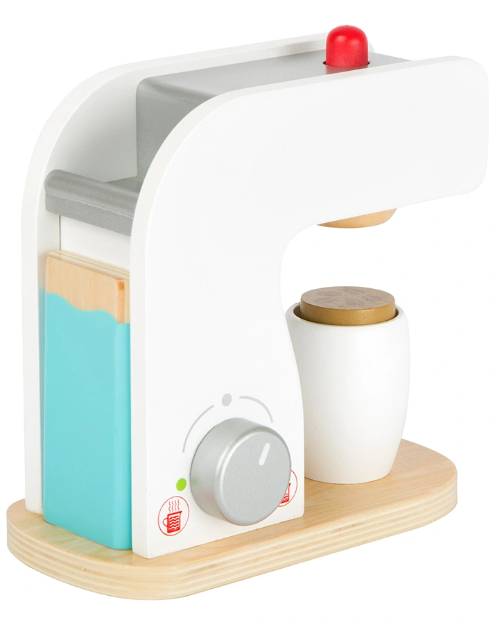 Kinderküchen-Zubehör KAFFEEMASCHINE 5-teilig aus Holz