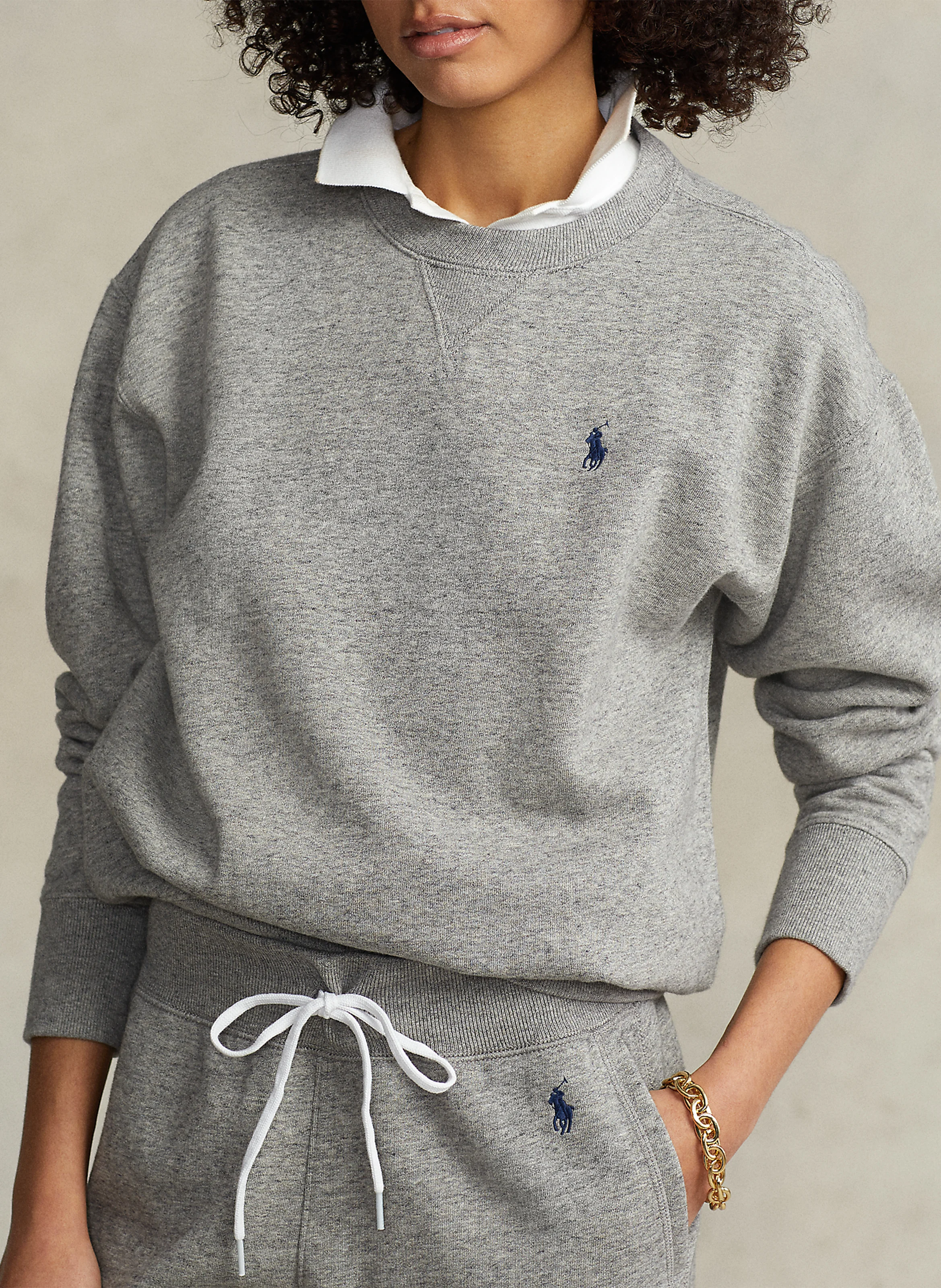 Sweat ample en coton mélangé | Gris