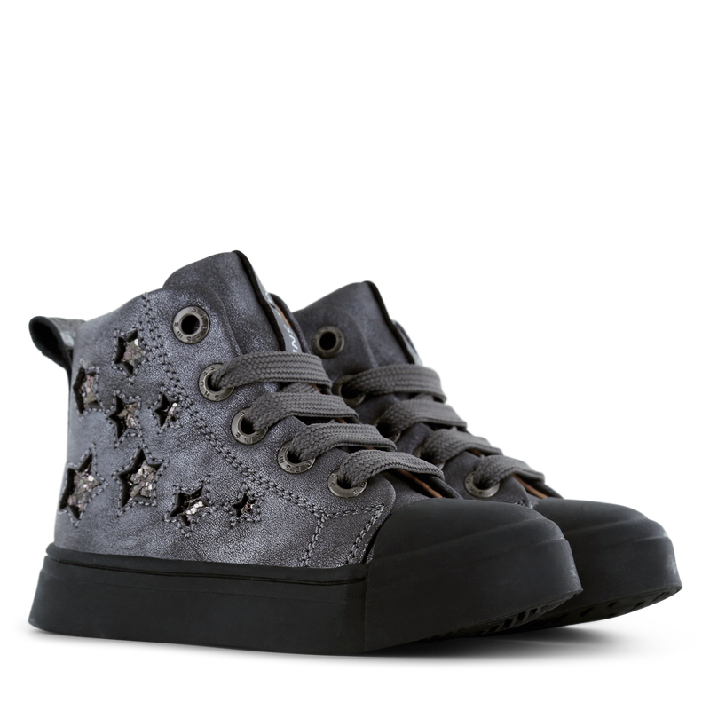Shoesme zilveren veterboot Metallic, Microfiber leer | Sale