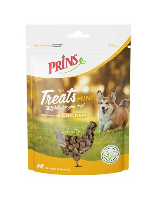 Prins Treats Mini - Hondensnacks - Kip 120 g Geschikt Voor Alle Rassen