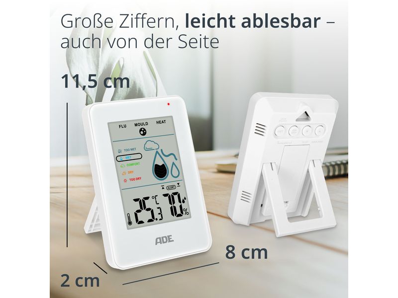 ADE Thermo-/Hygrometer digital Weiss Digitales Thermo-/Hygrometer