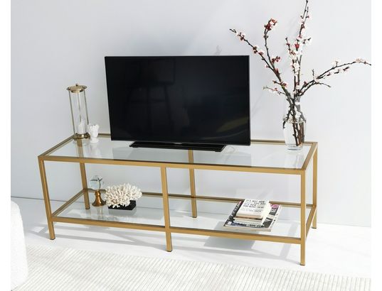 CONCEPT1 - Meuble TV Basique doré tv501 130 x 40 x h45 cm
