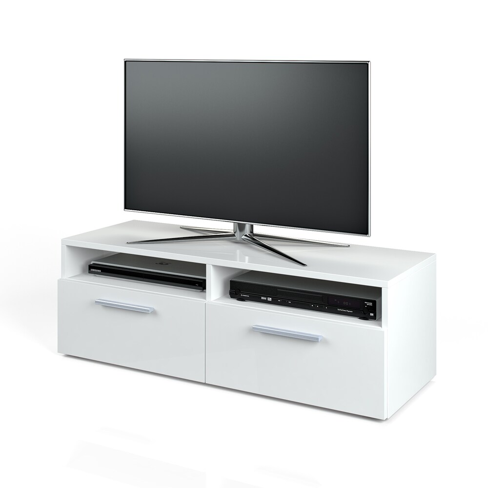 Vicco Lowboard Diego Fernsehschrank Sideboard TV Fernsehtisch Weiß Hochglanz