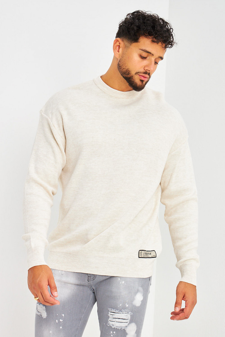 Pull beige en mailles fines