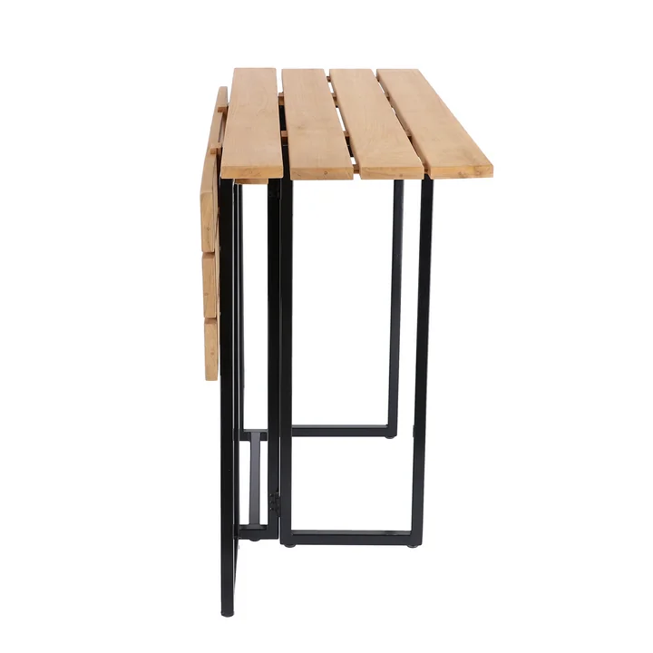 Jan Kurtz - Time Klapptisch 100 x 69 cm, Aluminium schwarz / Teak natur