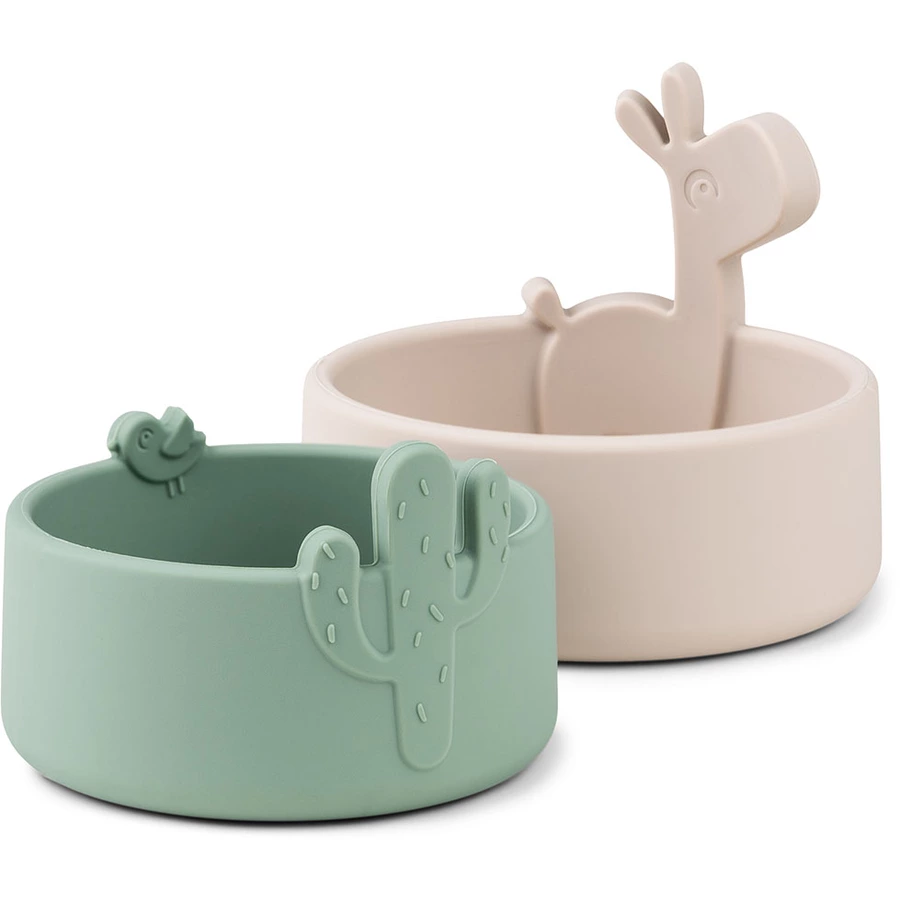 Done by Deer™ Silikonschüssel 2er Pack Lalee sand  Grün