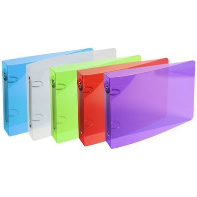 Exacompta Crystal Colours - Classeur souple 2 anneaux pour fiches Bristol - Dos 25 mm - 10 x 15 cm