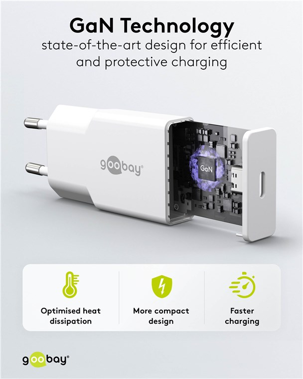 (30W) Slim USB C GaN Ladegerät Netzteil Power Delivery (75736) - Weiss