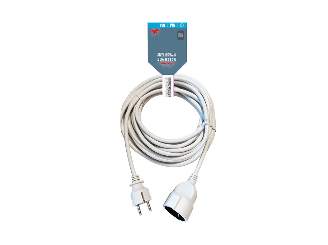 PROLONGADOR BRANCO AUCHAN 16A 5M
