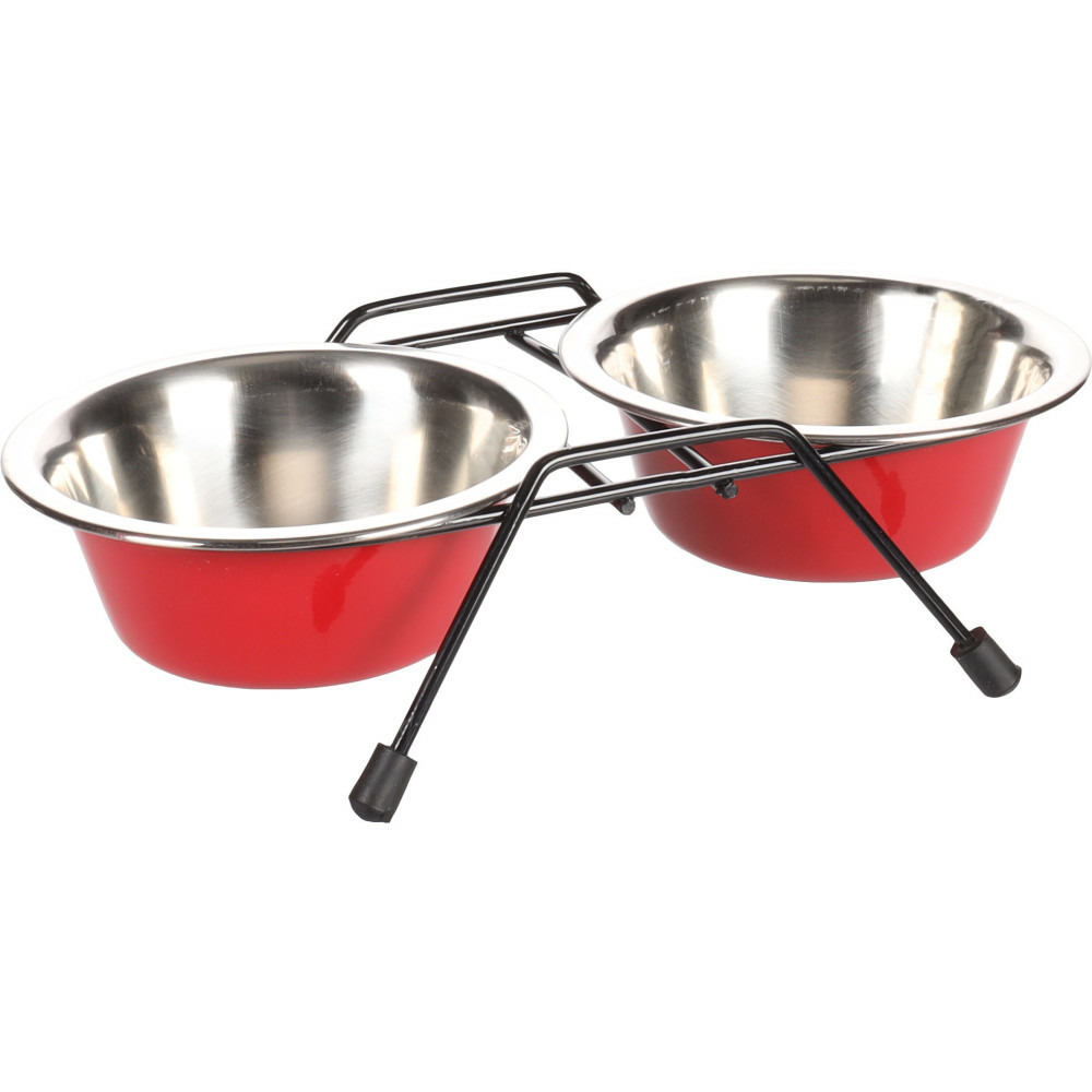 Ecuelle duo ø 11 cm 200 ml avec support arjun xs pour chat