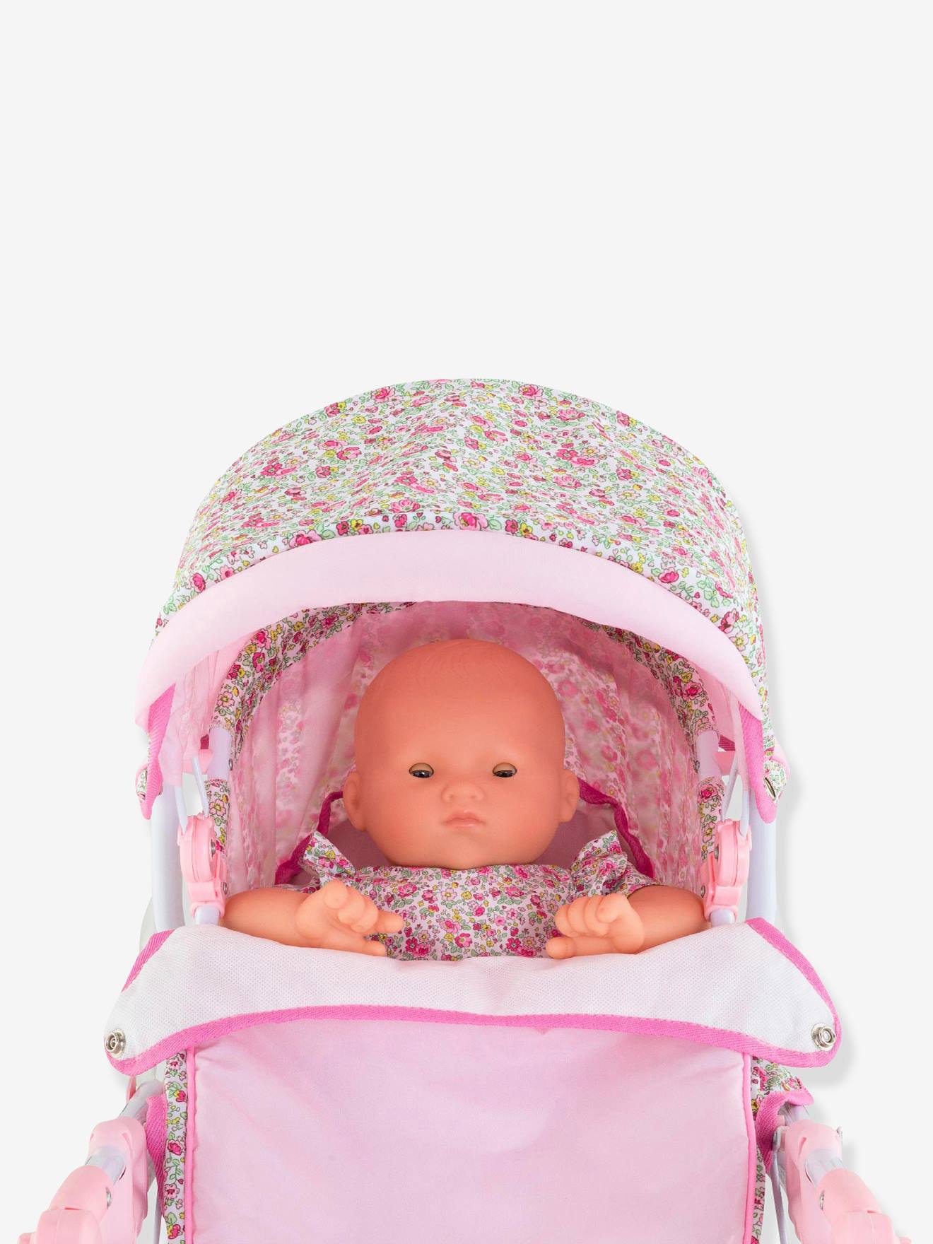Carrinho de boneca COROLLE 36/42/52 cm médio rosa liso com estampas