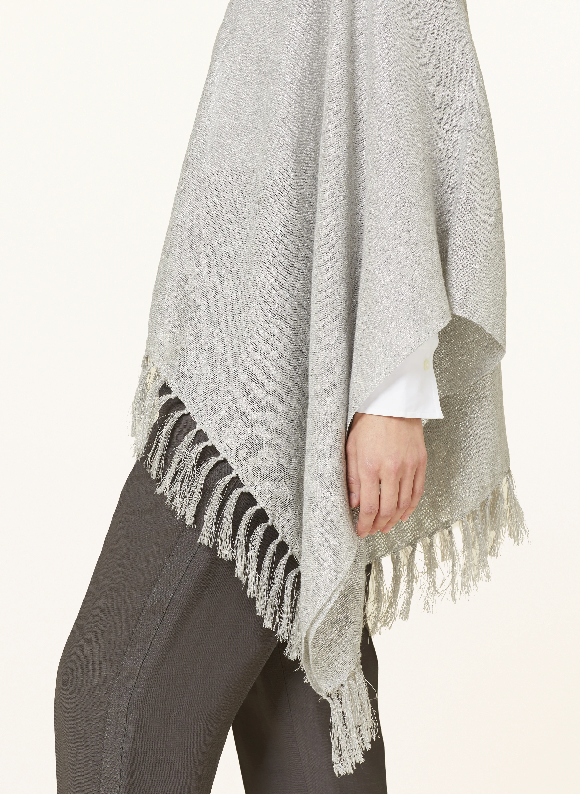 BRUNELLO CUCINELLI Cape APERTO mit Glitzergarn